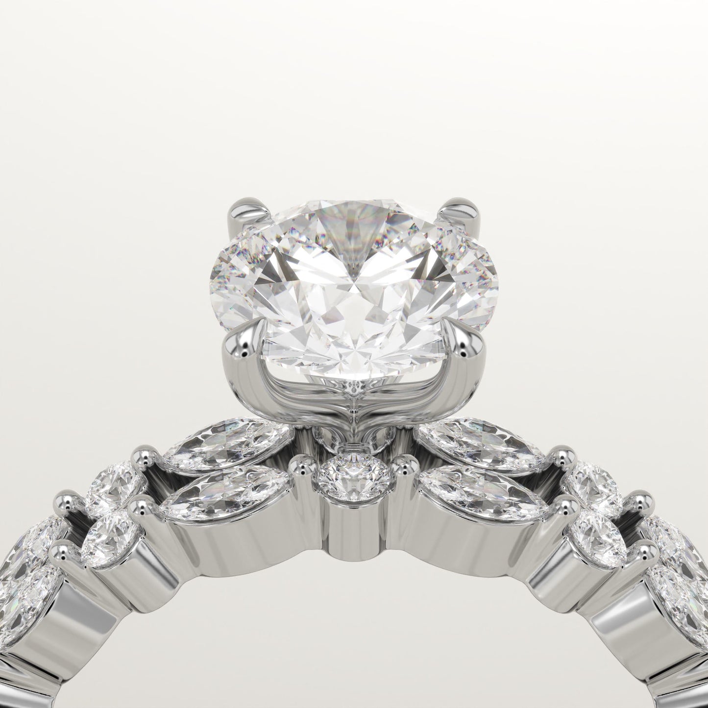 Round Cut Pave Lab-Grown Diamond Bridal Set