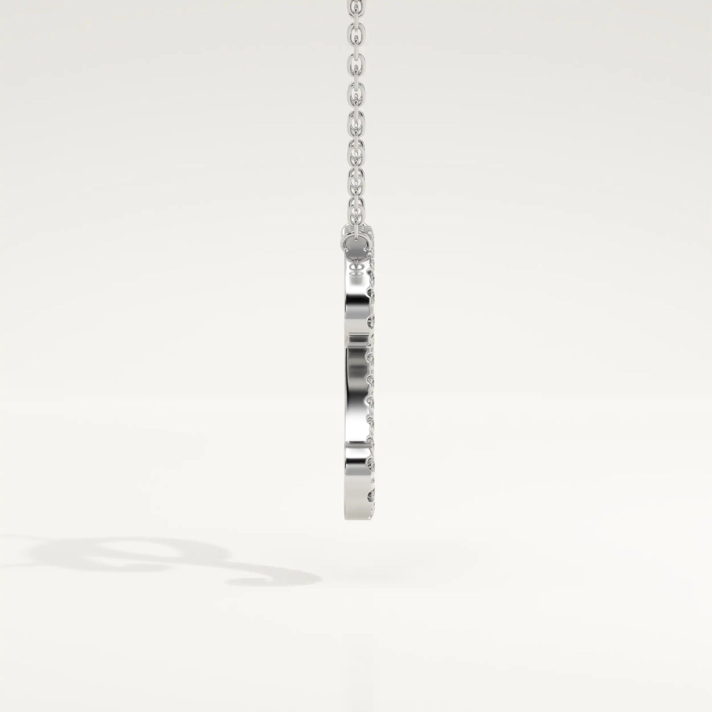 0.138 TCW Round Lab-Grown Diamond P Initial Necklace