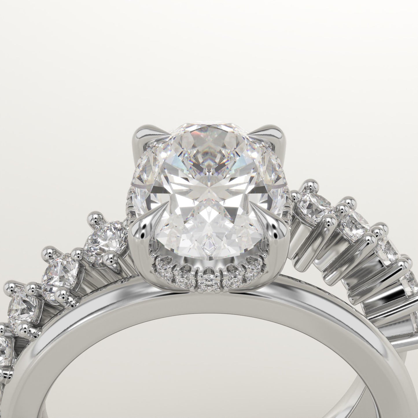 Oval Cut Double Shank Lab-Grown Diamond Engagement Ring