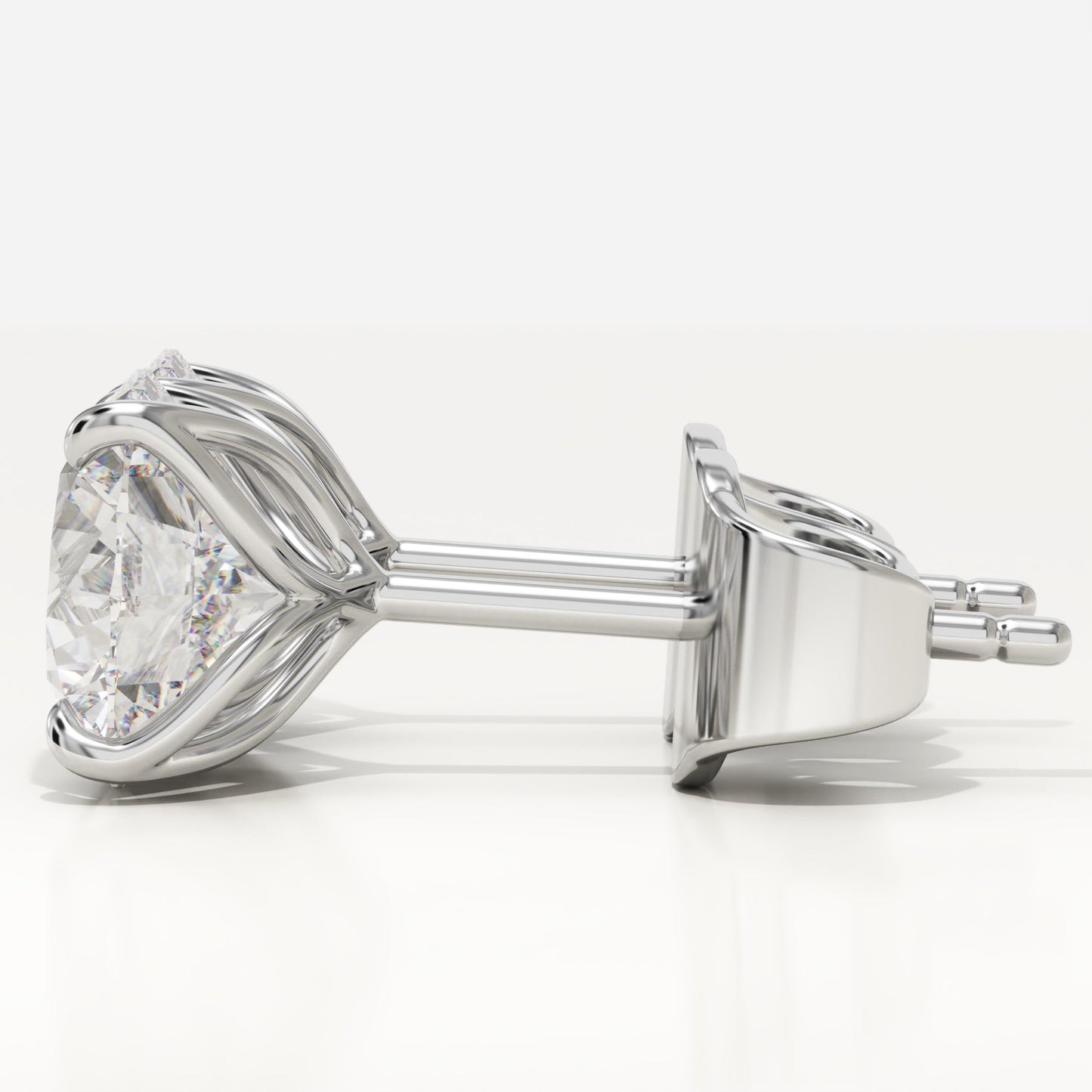 1 TCW Round Lab-Grown Diamond Stud Earrings