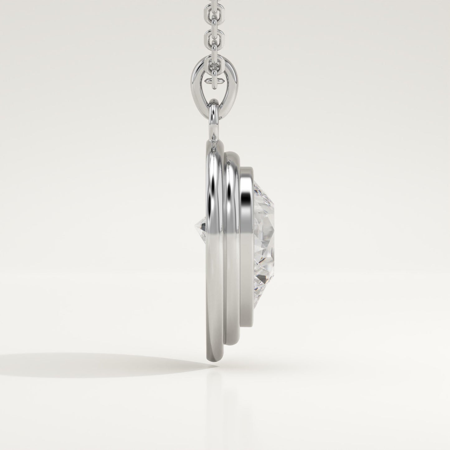 2 CT Pear Lab-Grown Diamond Solitaire & Bezel Necklace