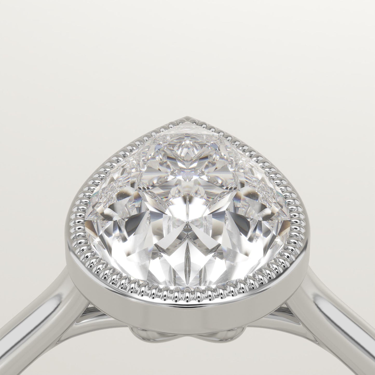 Pear Cut Solitaire Bezel Lab-Grown Diamond Engagement Ring
