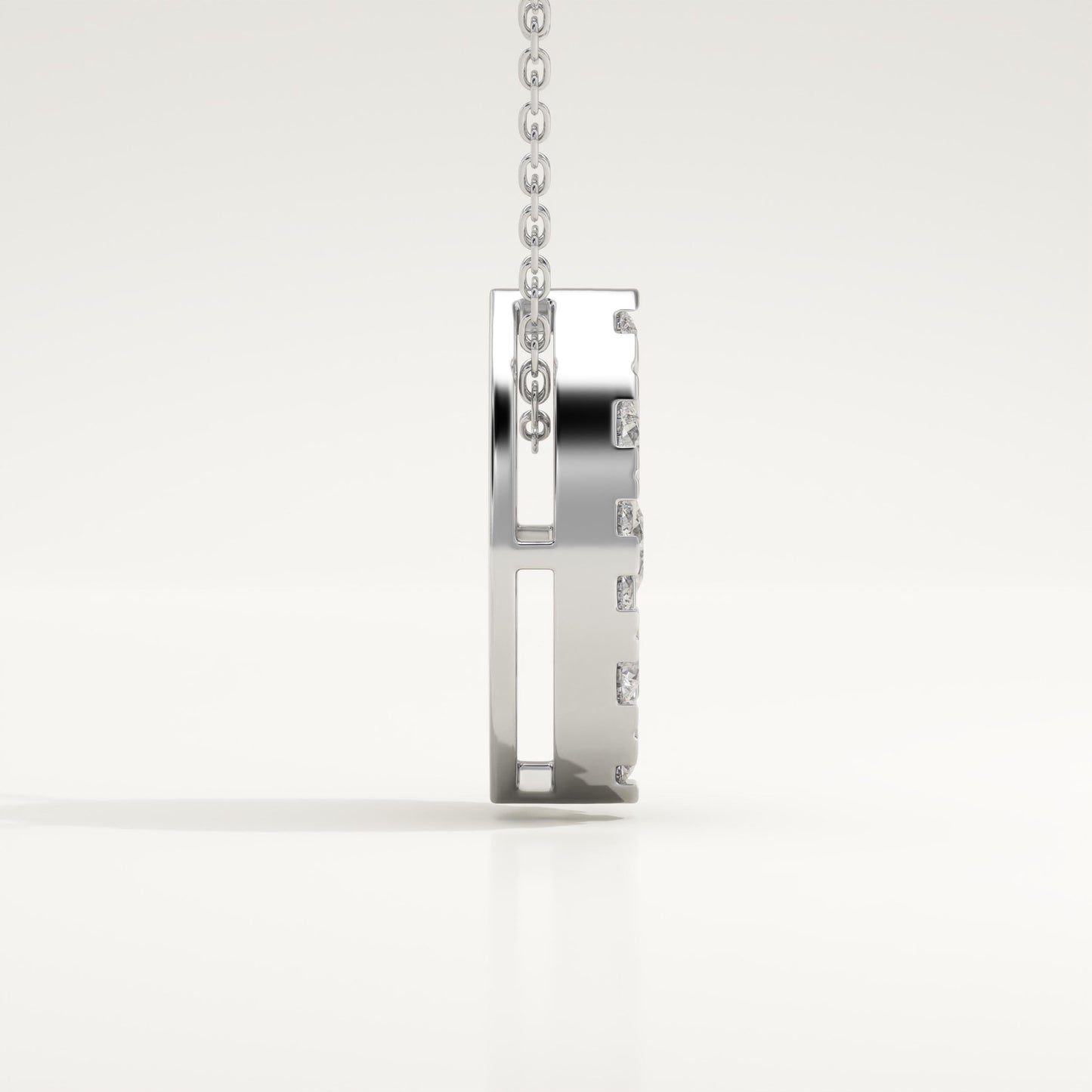 0.7 TCW Round Lab-Grown Diamond Marquise Charm Necklace