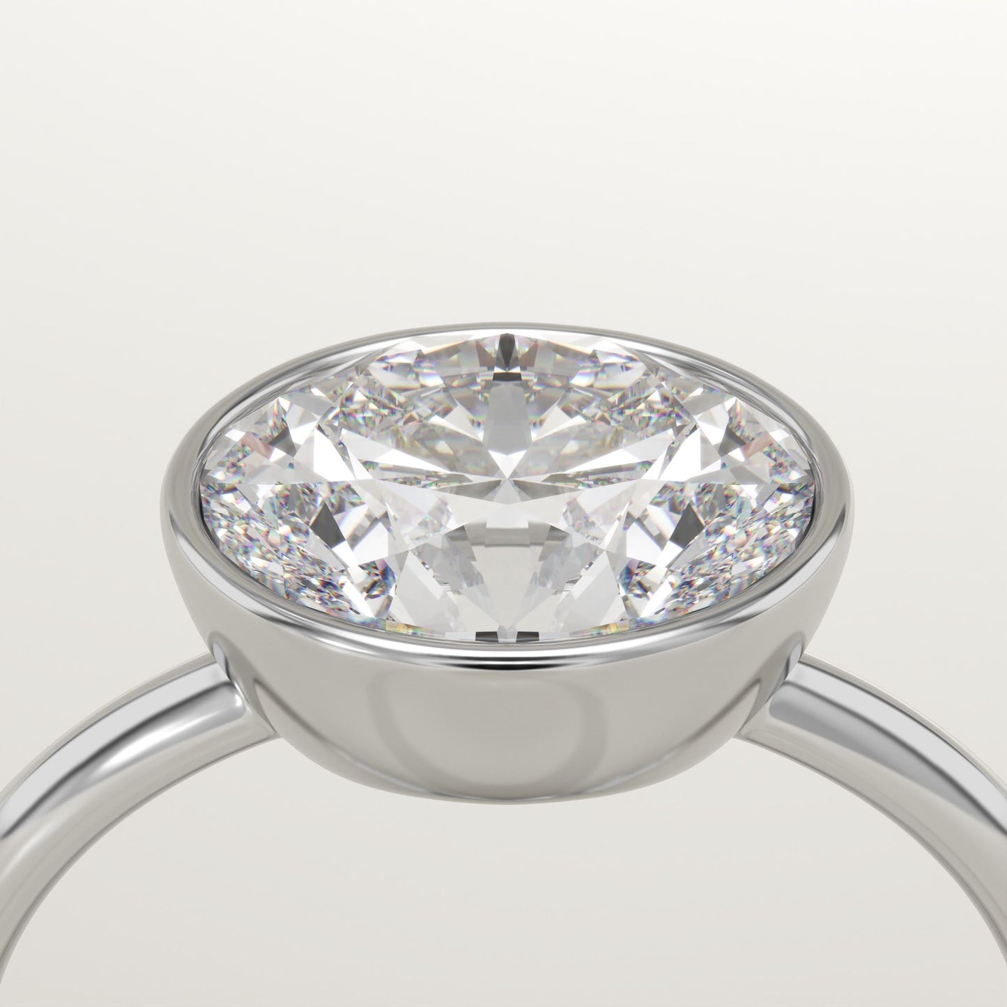 1.75 CT East West Oval Cut Solitaire Bezel Moissanite Engagement Ring