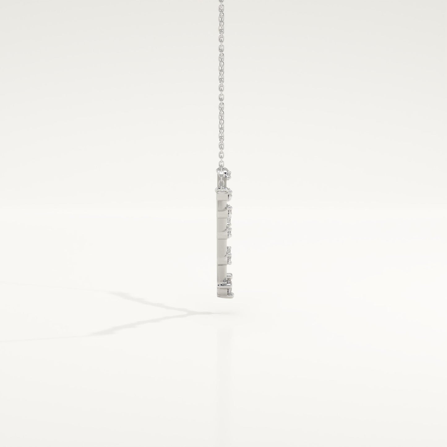 0.33 TCW Round Lab-Grown Diamond V Shaped Charm Necklace