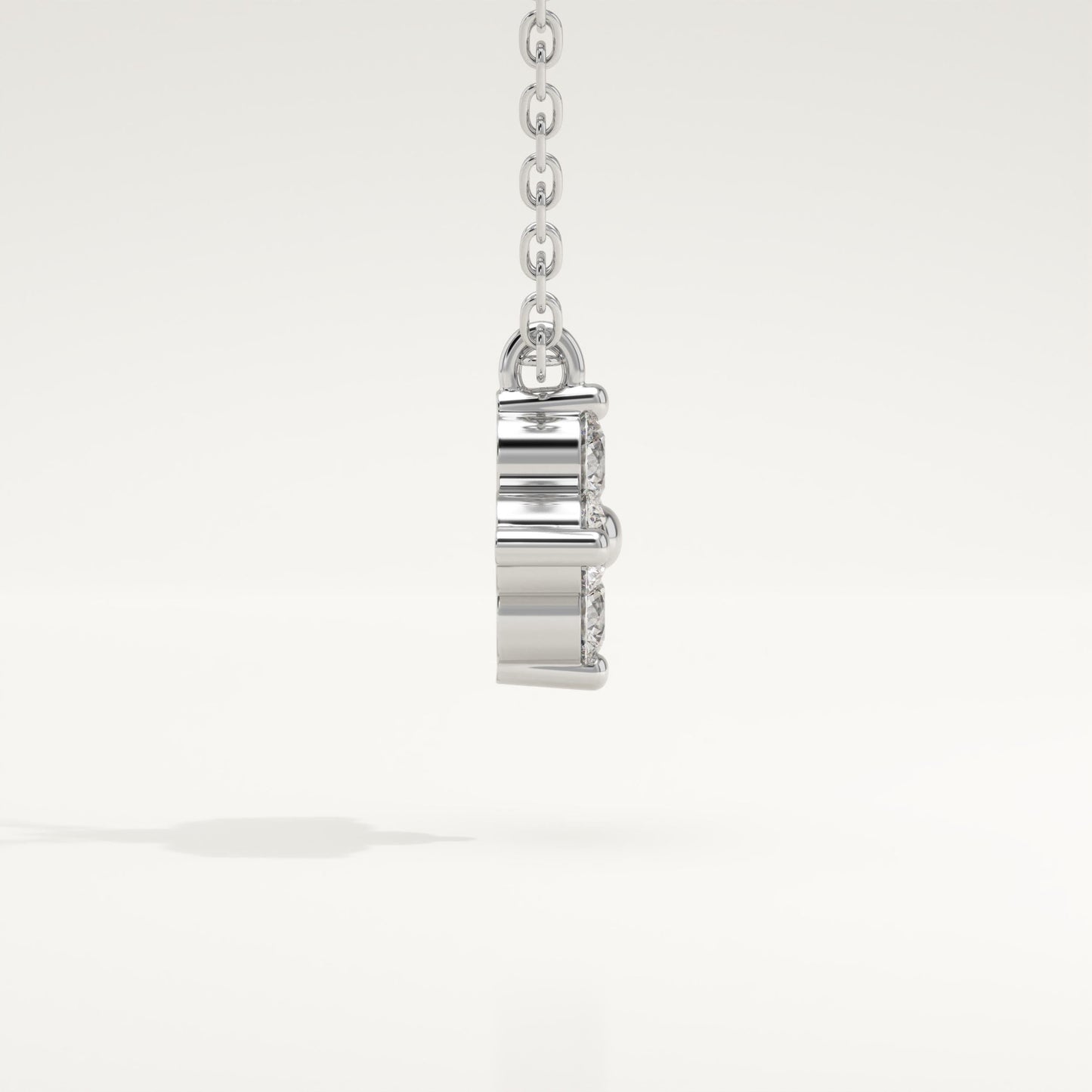 0.16 TCW Round Lab-Grown Diamond Flower Charm Necklace