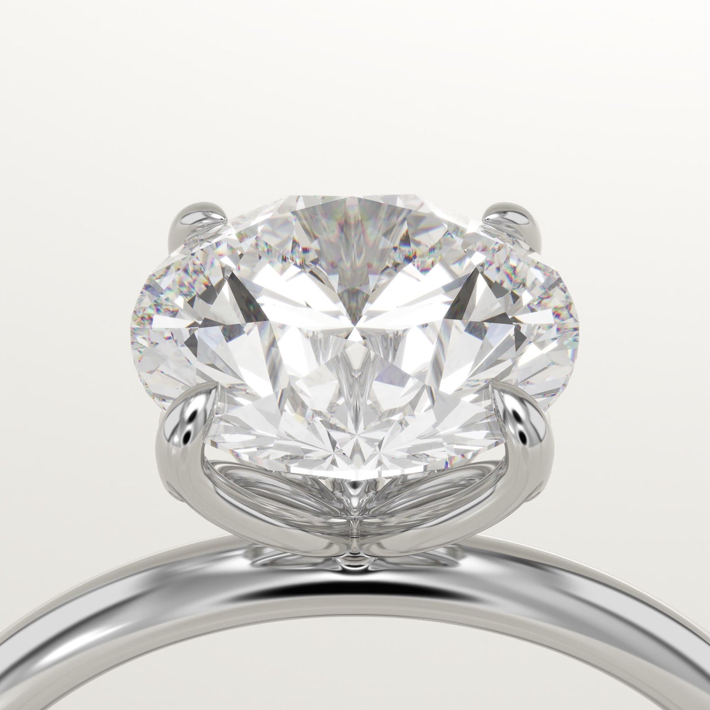 2 CT Round Cut Solitaire Moissanite Engagement Ring