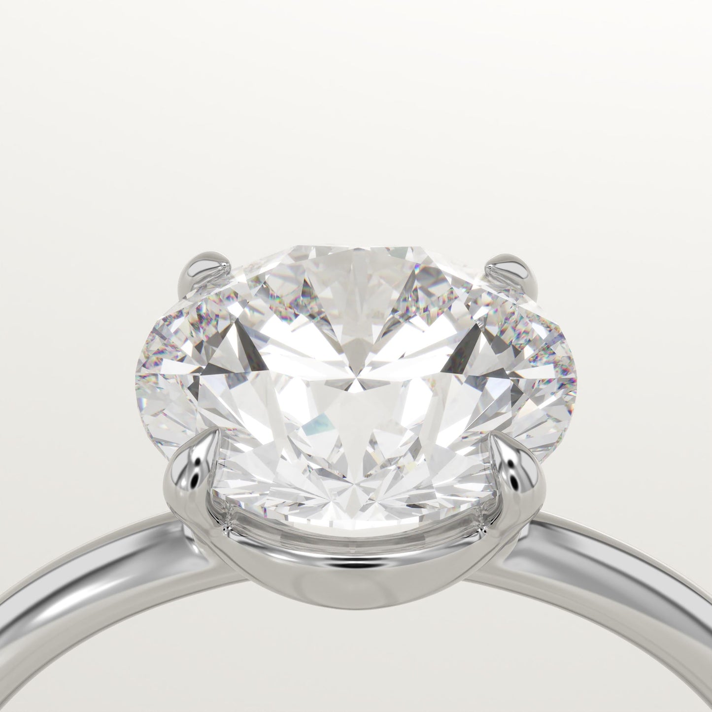2 CT Round Cut Solitaire Moissanite Engagement Ring