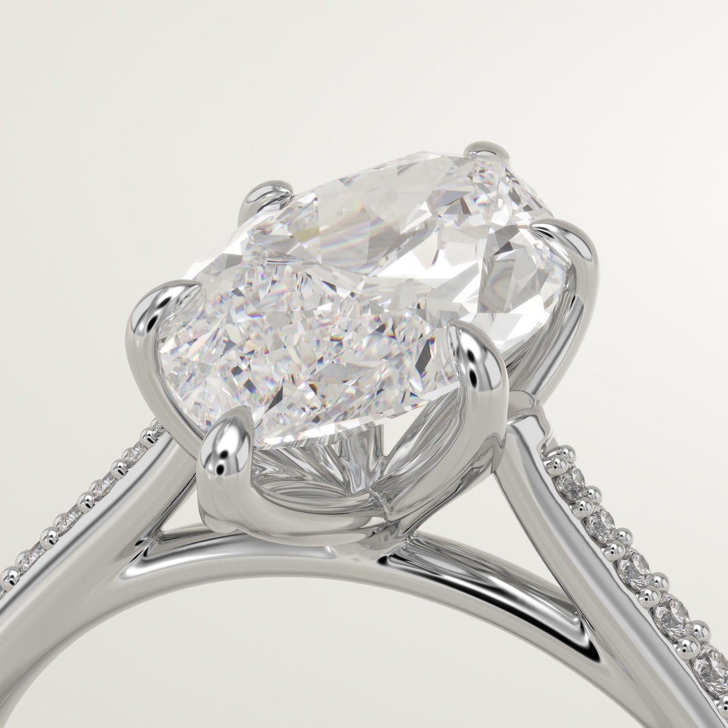 Marquise Cut Pave Cathedral Lab-Grown Diamond Engagement Ring