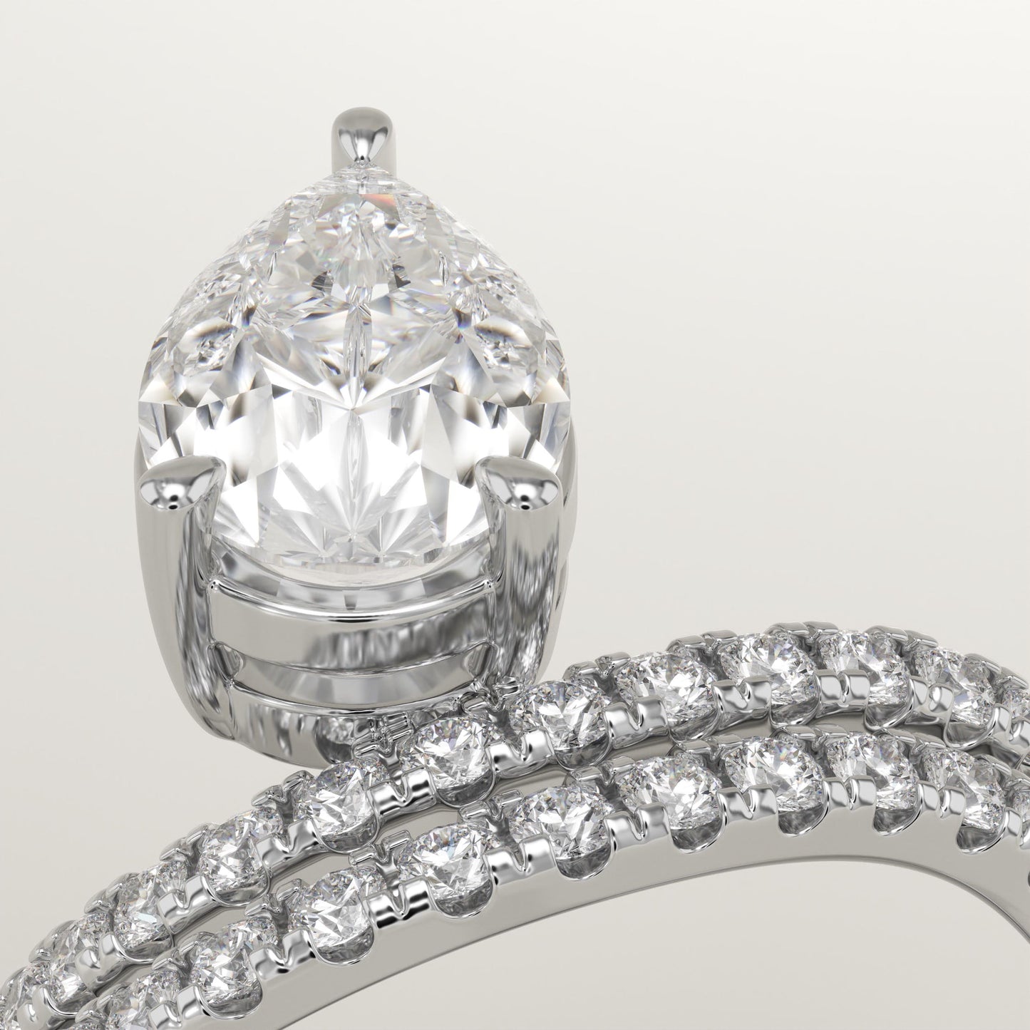 Pear Cut Pave Lab-Grown Diamond Bridal Set