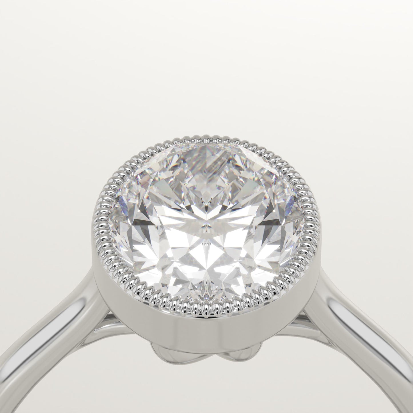 Oval Cut Bezel Lab-Grown Diamond Engagement Ring