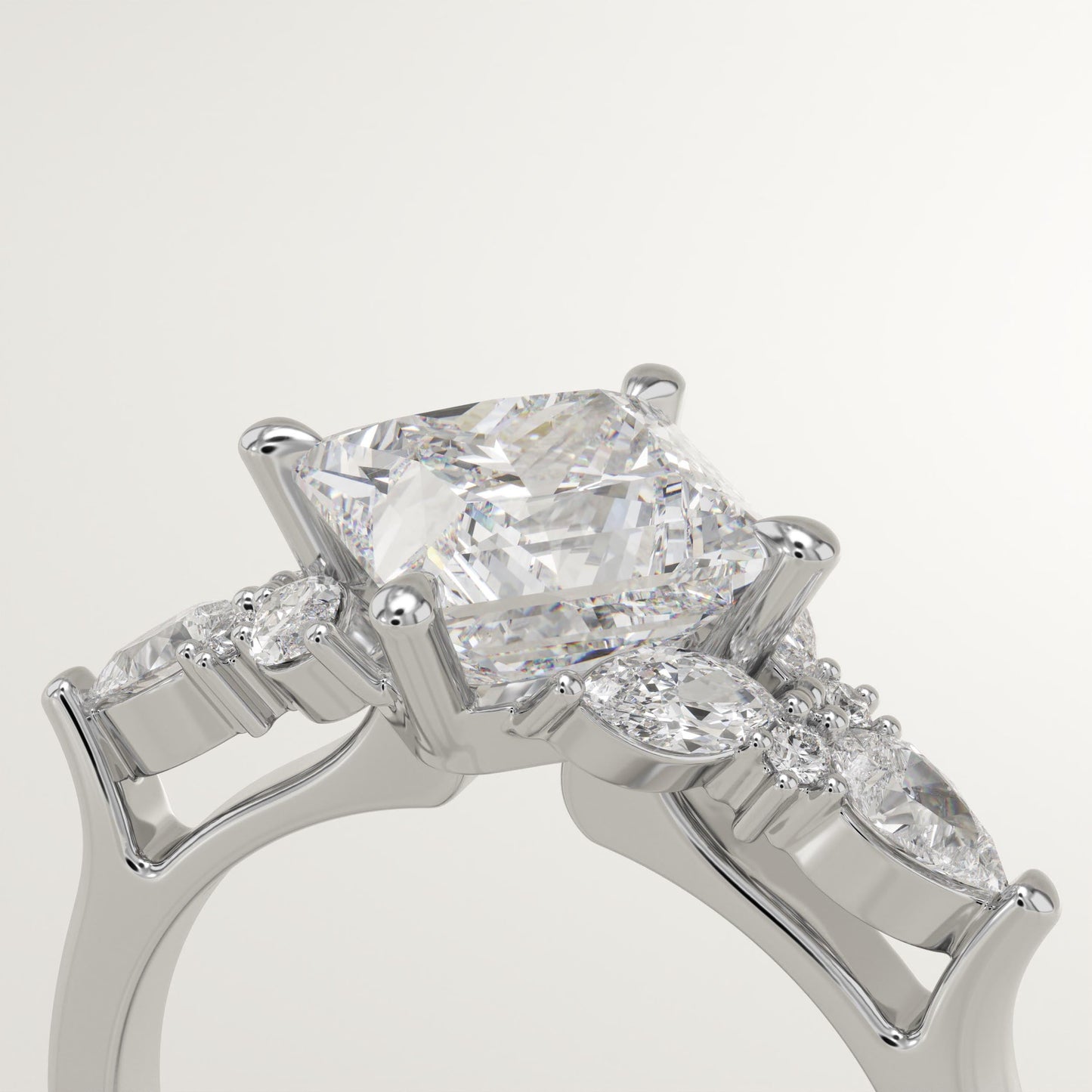 Princess Cut Nature Inspired Lab-Grown Diamond Engagement Ring