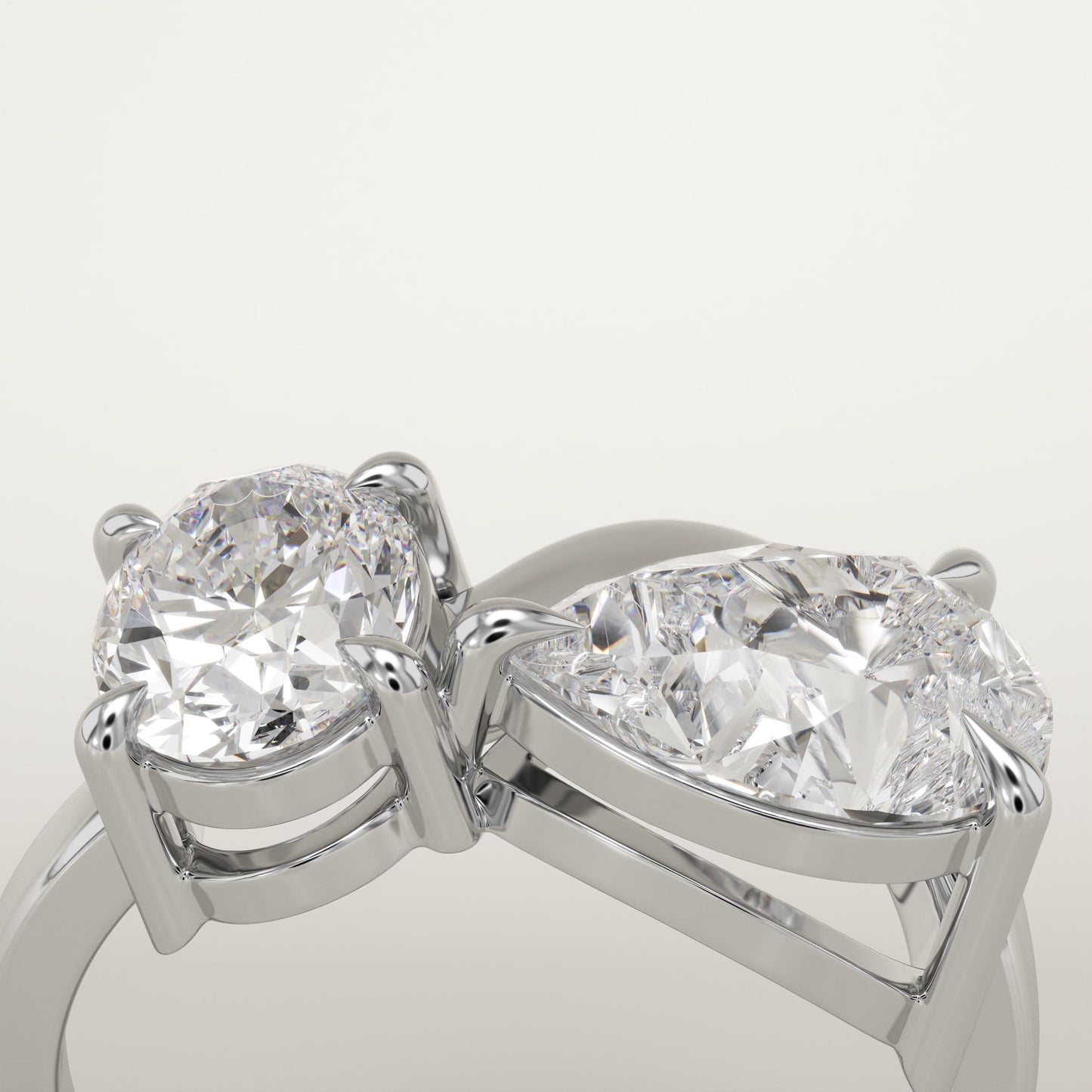 2.75 TCW Oval & Pear Cut Toi Et Moi Lab-Grown Diamond Engagement Ring
