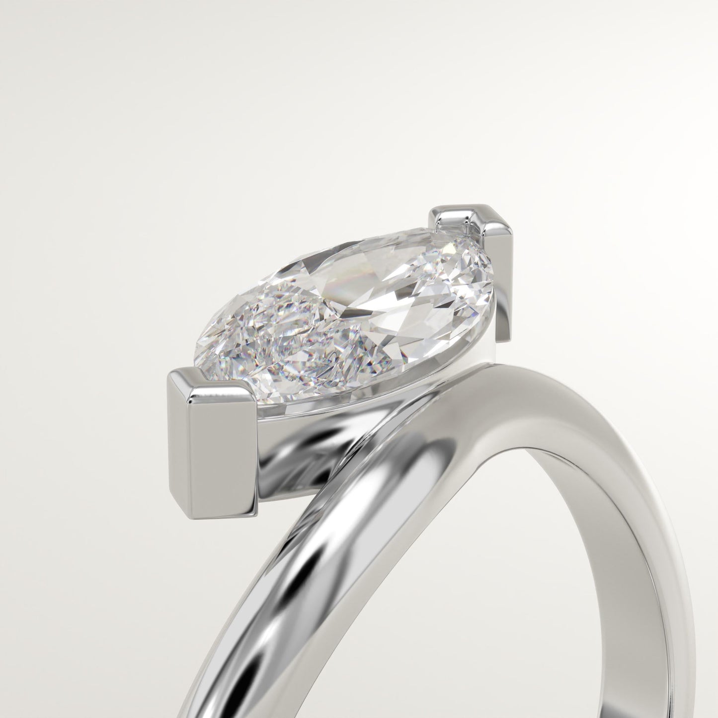Marquise Cut Solitaire Lab-Grown Diamond Engagement Ring