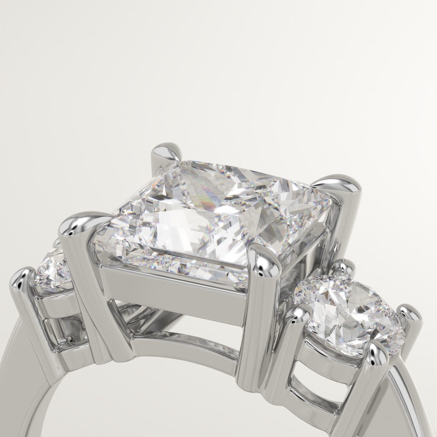 Princess Cut Three Stone Lab-Grown Diamond Engagement Ring