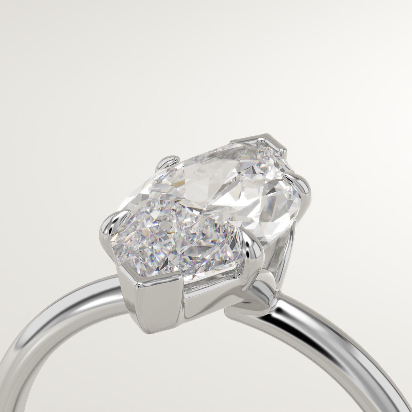 1.75 CT Marquise Cut Solitaire Moissanite Engagement Ring