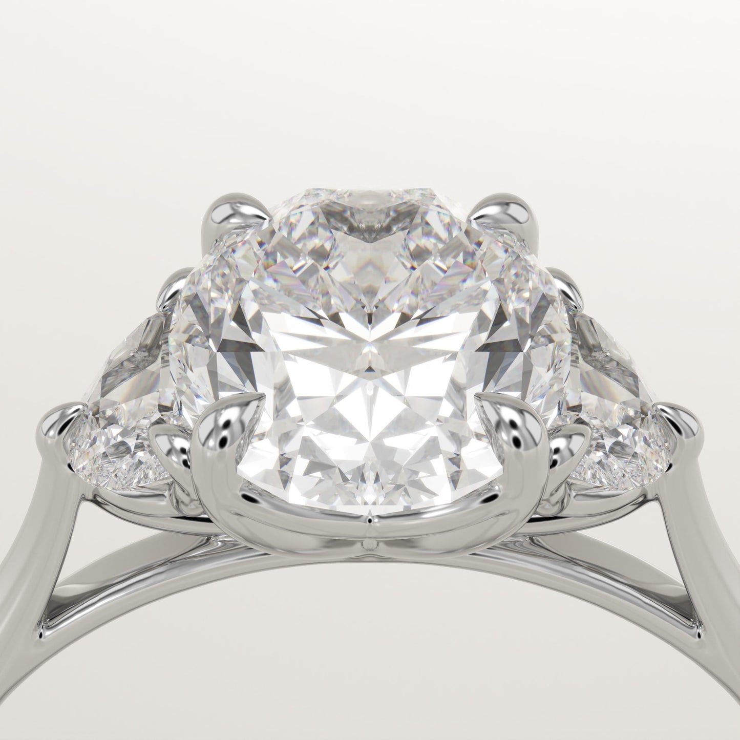 1.75 CT Oval Cut Three Stone Moissanite Engagement Ring