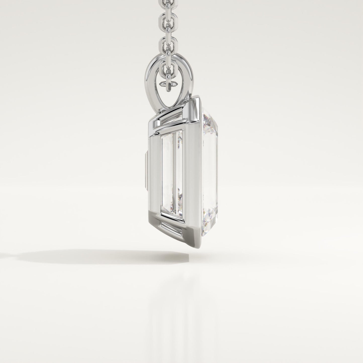 2 CT Emerald Lab-Grown Diamond Solitaire & Bezel Necklace