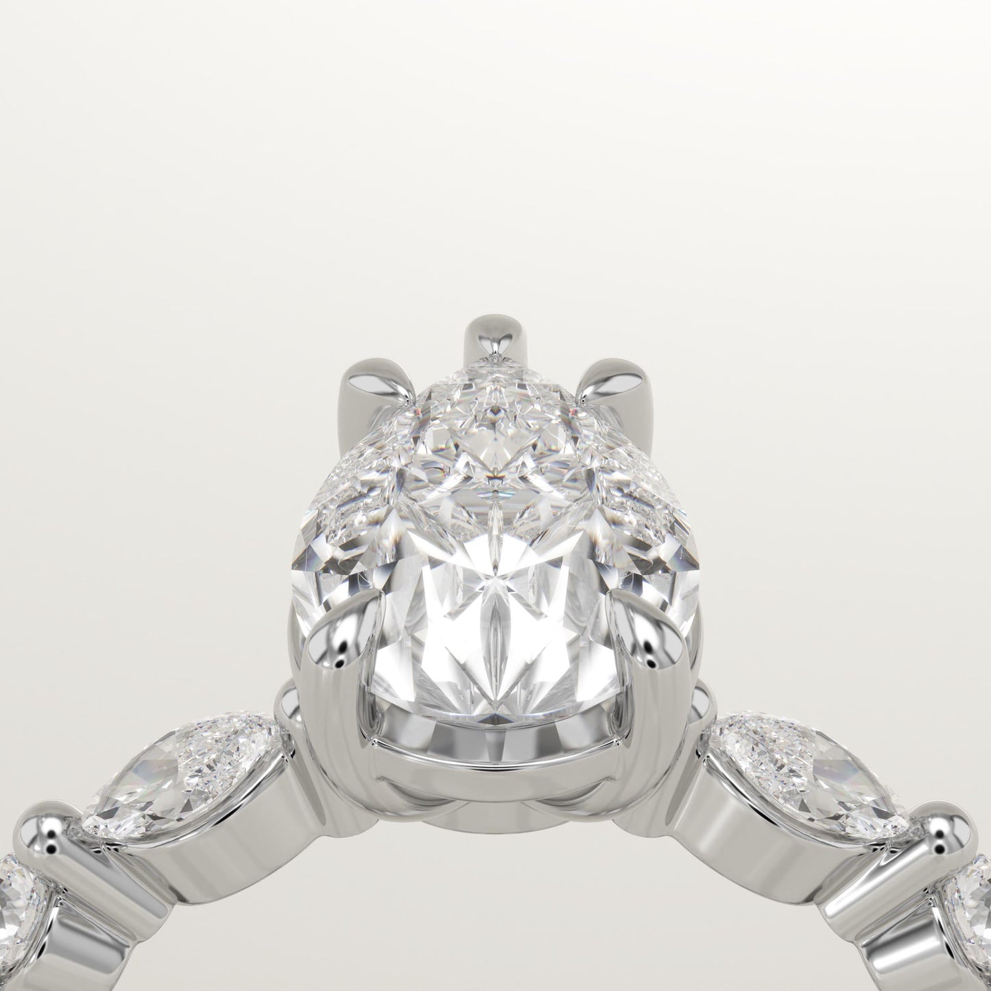 Pear Cut Pave Lab-Grown Diamond Engagement Ring