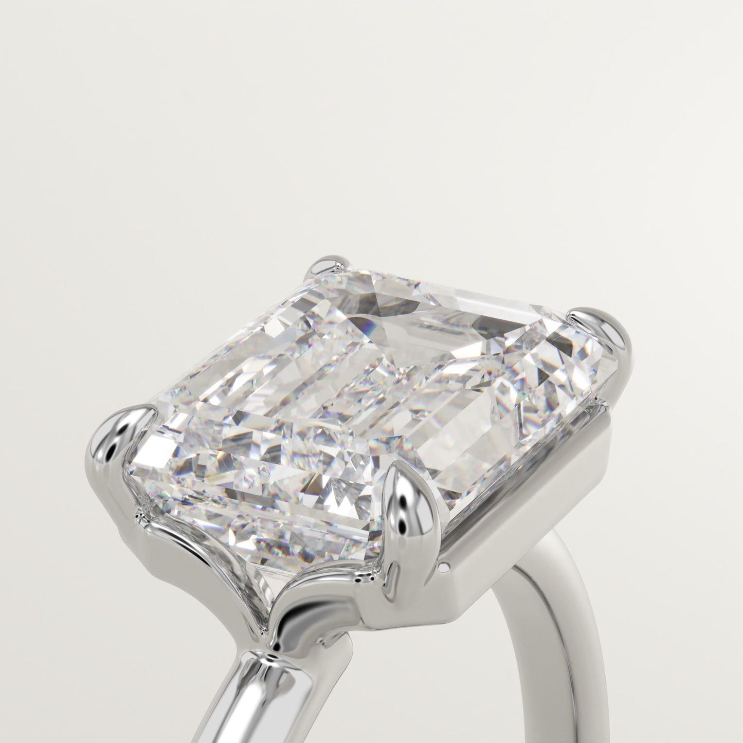 2 CT Emerald Cut Solitaire Moissanite Engagement Ring
