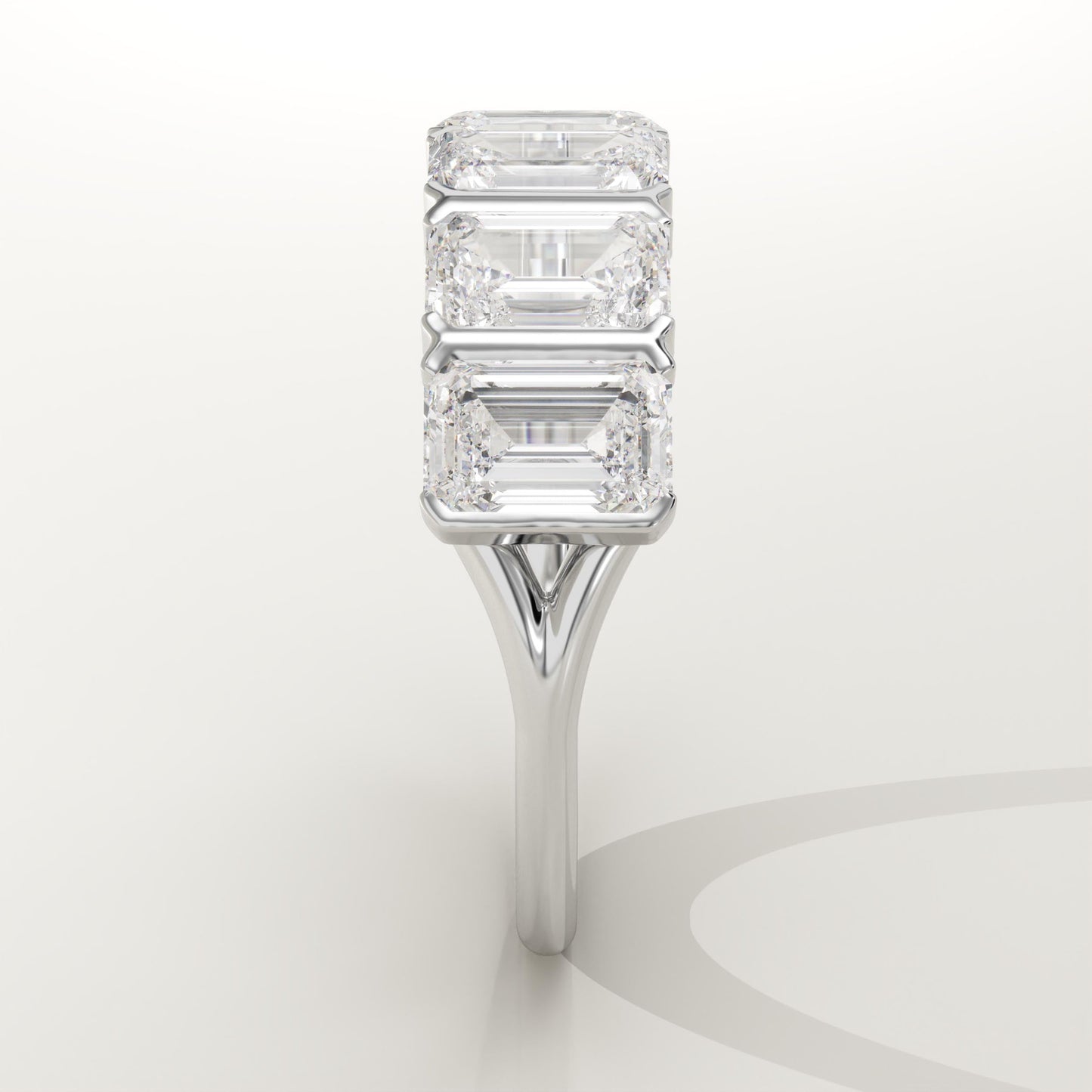 2.5 TCW Emerald Lab-Grown Diamond Half Eternity Wedding Band