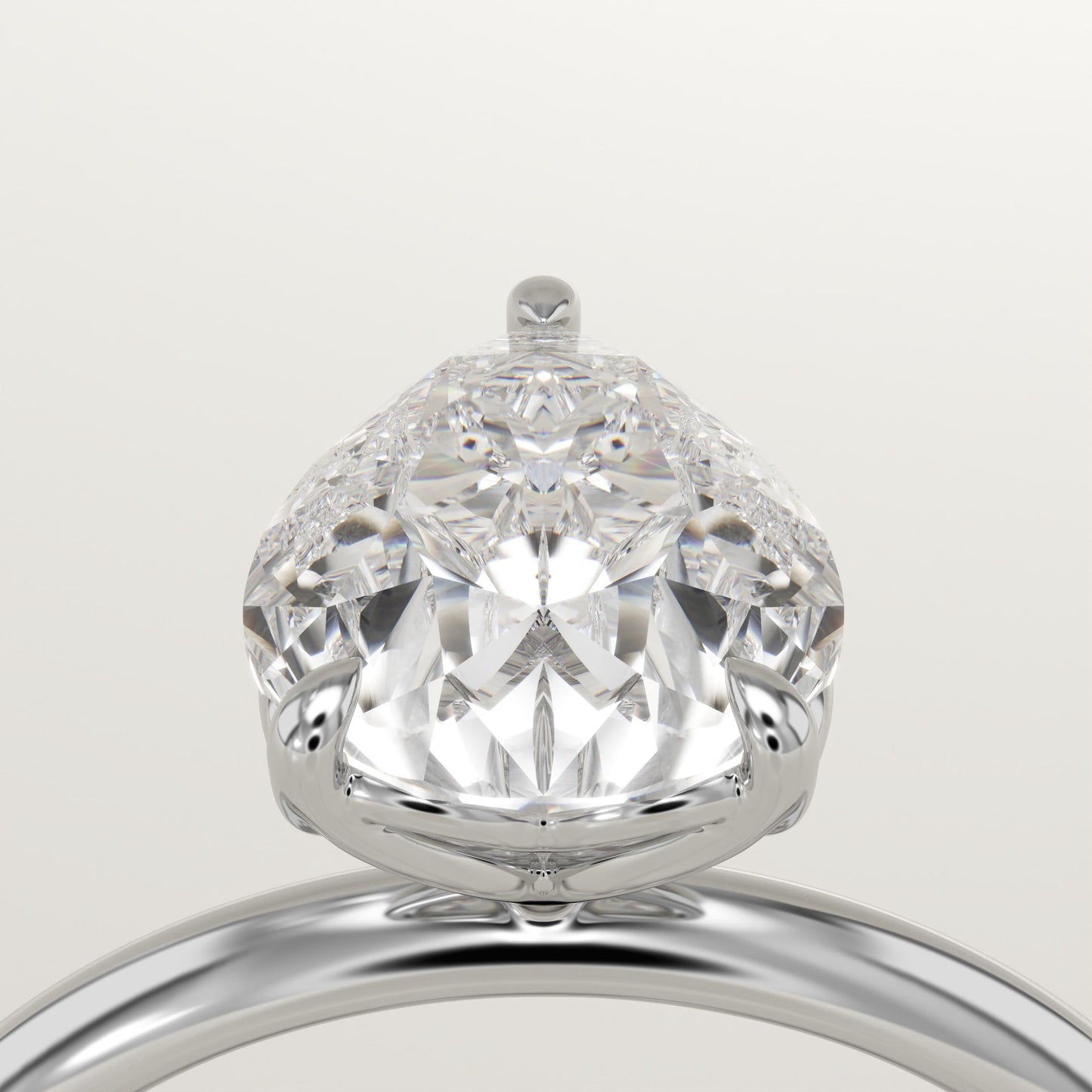 1.5 CT Pear Cut Solitaire Moissanite Engagement Ring