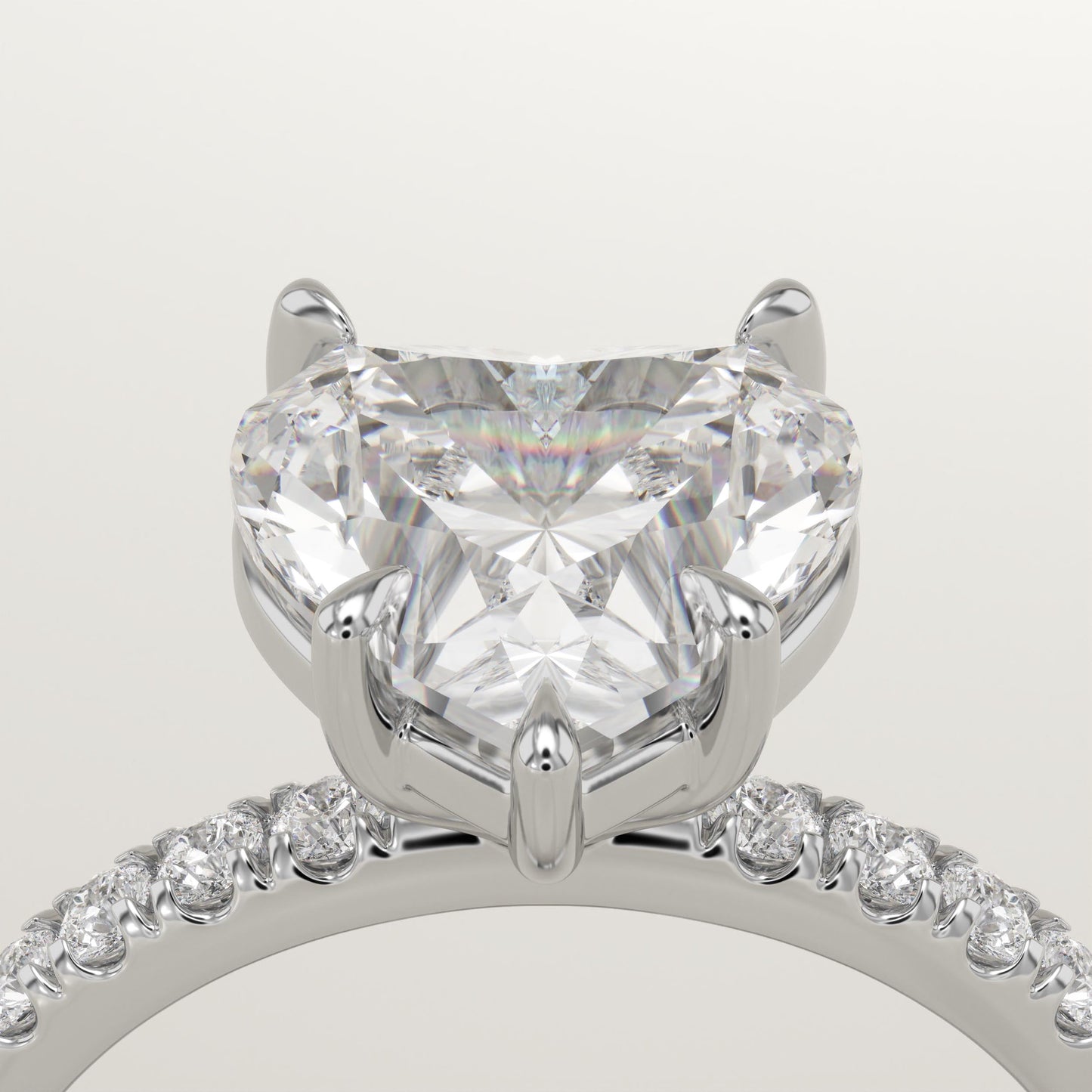 Heart Cut Pave Lab-Grown Diamond Engagement Ring