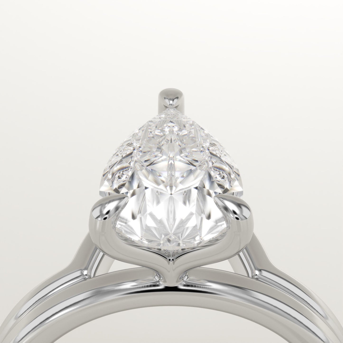 Pear Cut Solitaire Lab-Grown Diamond Bridal Set