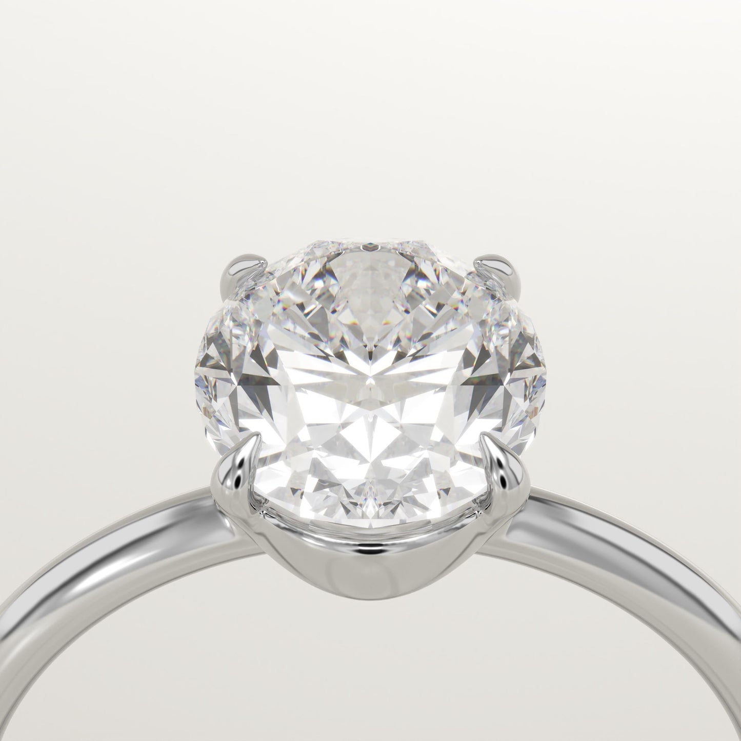 1.75 CT Oval Cut Solitaire Moissanite Engagement Ring