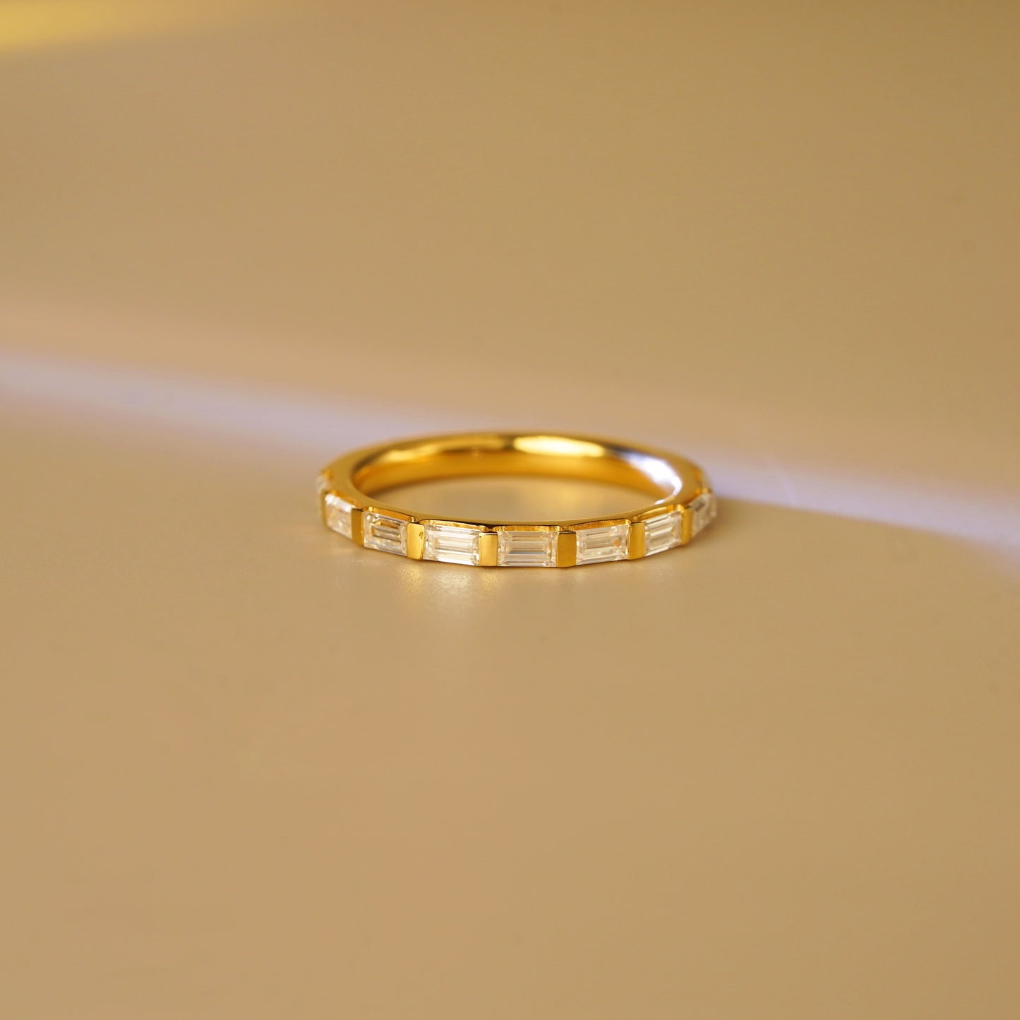 0.54 TCW Baguette Lab-Grown Diamond Half Eternity Wedding Band