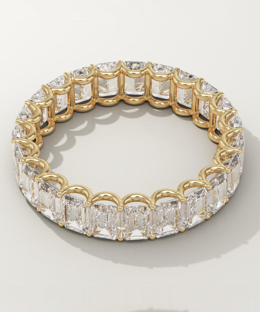 4.6 TCW Emerald Lab-Grown Diamond Full Eternity Wedding Band