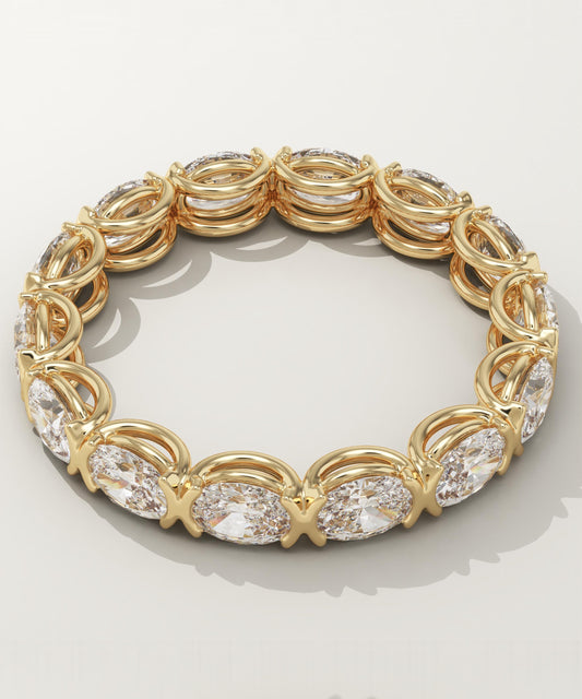 2.25 TCW Oval Lab-Grown Diamond Full Eternity Wedding Band