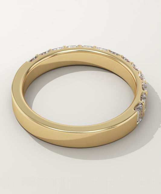 1.08 TCW Baguette Lab-Grown Diamond Half Eternity Wedding Band
