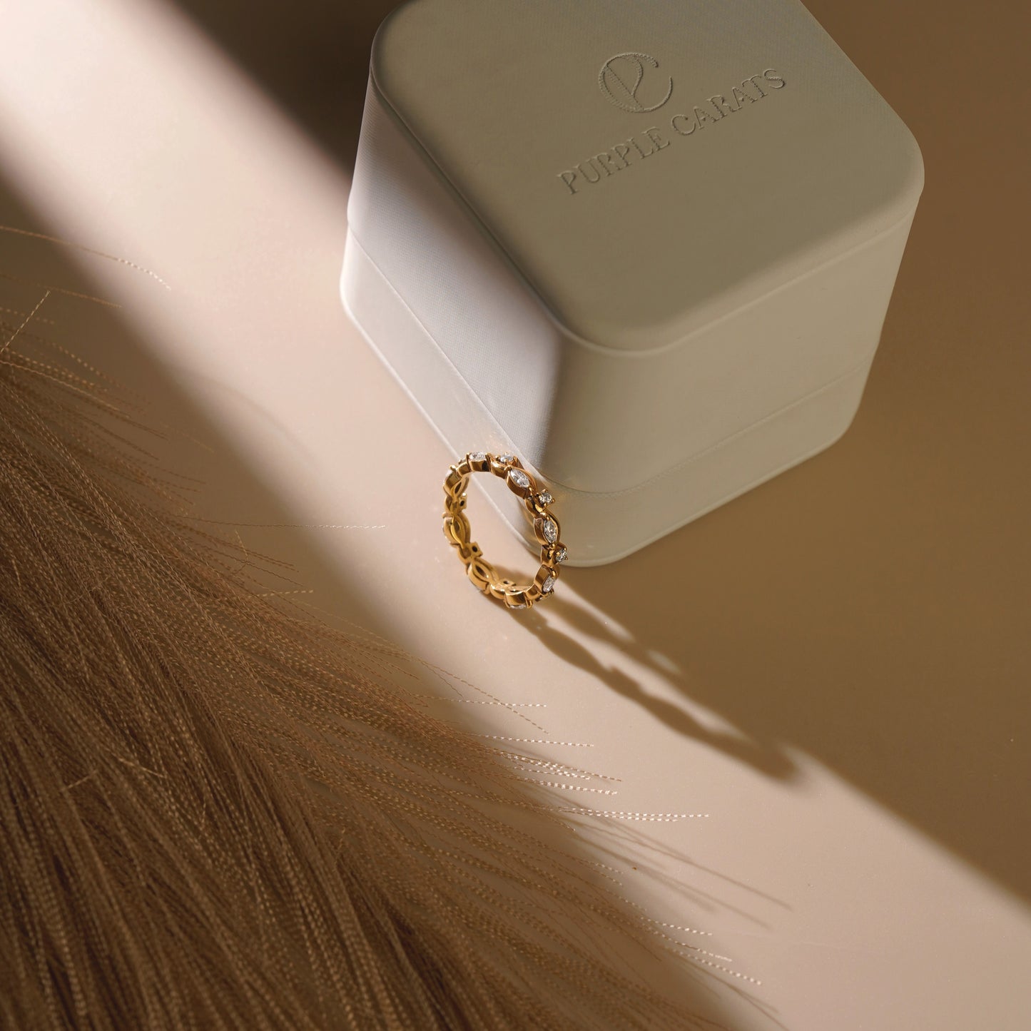 0.56 TCW Round & Marquise Lab-Grown Diamond Curved Wedding Band