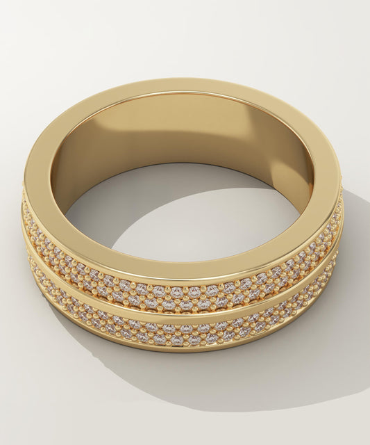 0.866 TCW Round Lab-Grown Diamond Multi Stone Wedding Band