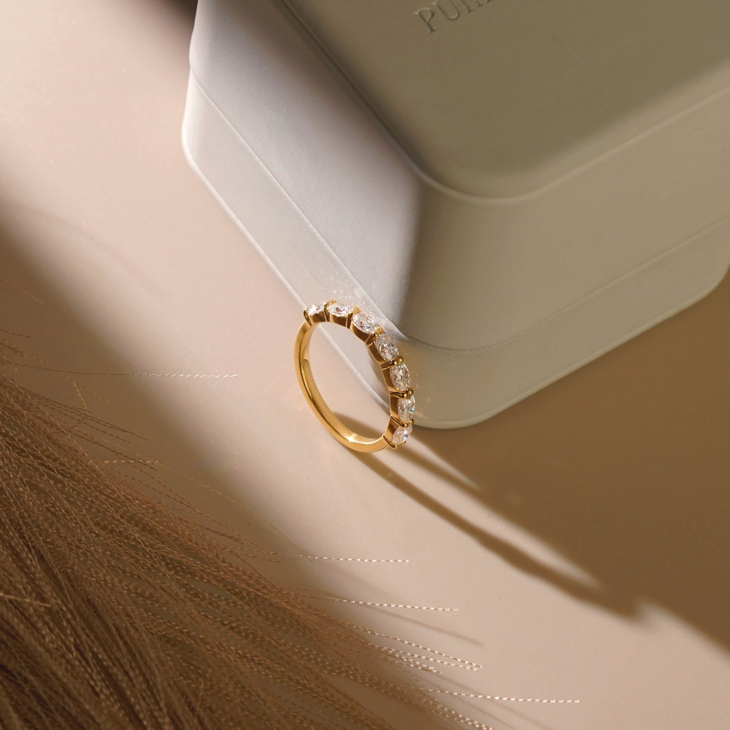 1.18 TCW Oval Lab-Grown Diamond Half Eternity Wedding Band