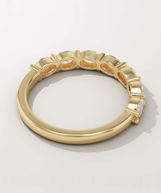 1.18 TCW Oval Lab-Grown Diamond Half Eternity Wedding Band