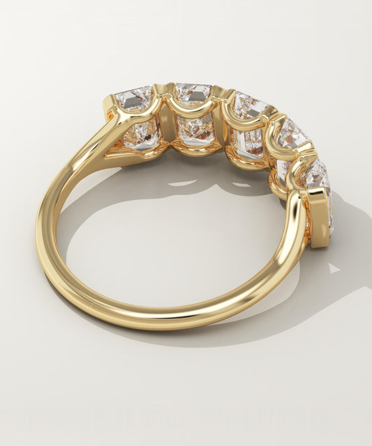 2.5 TCW Emerald Lab-Grown Diamond Half Eternity Wedding Band