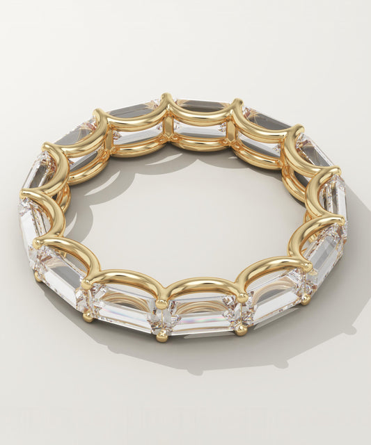 2.55 TCW Emerald Lab-Grown Diamond Full Eternity Wedding Band