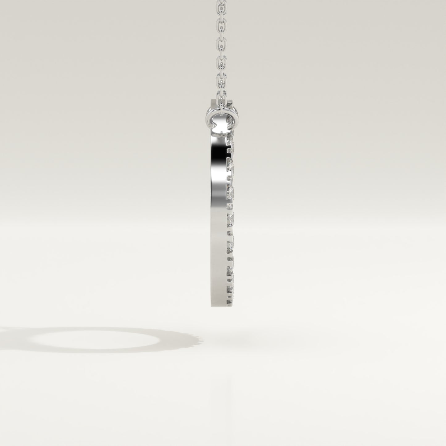 0.50 TCW Round Lab-Grown Diamond Circle Charm Necklace
