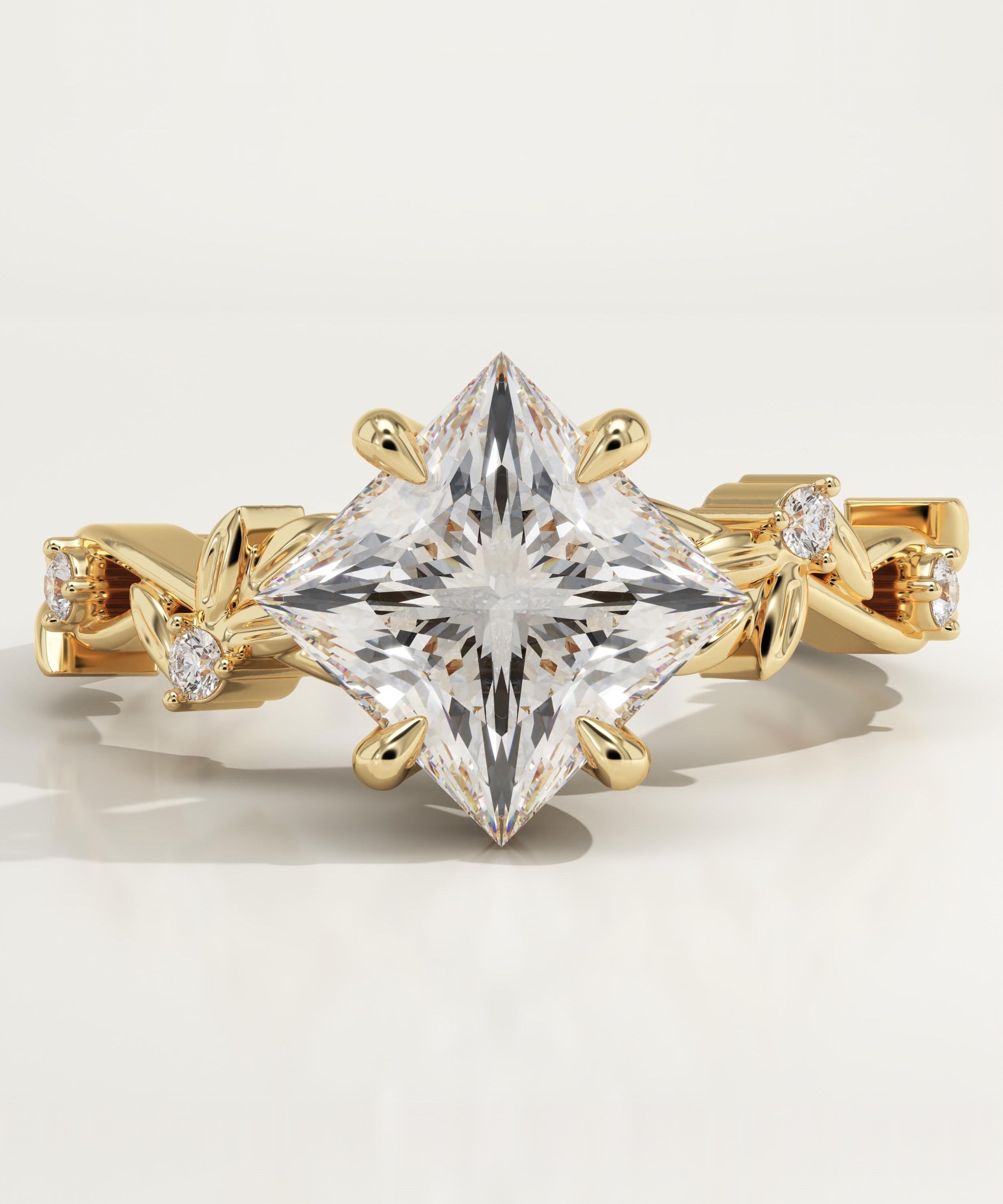 Princess Cut Nature Inspired Lab-Grown Diamond Engagement Ring – Purple ...