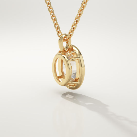 2 CT Oval Lab-Grown Diamond Solitaire & Bezel Necklace