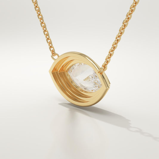 2 CT Marquise Lab-Grown Diamond Solitaire & Bezel Necklace