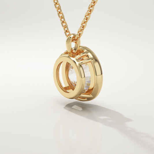 2 CT Round Lab-Grown Diamond Solitaire & Bezel Necklace