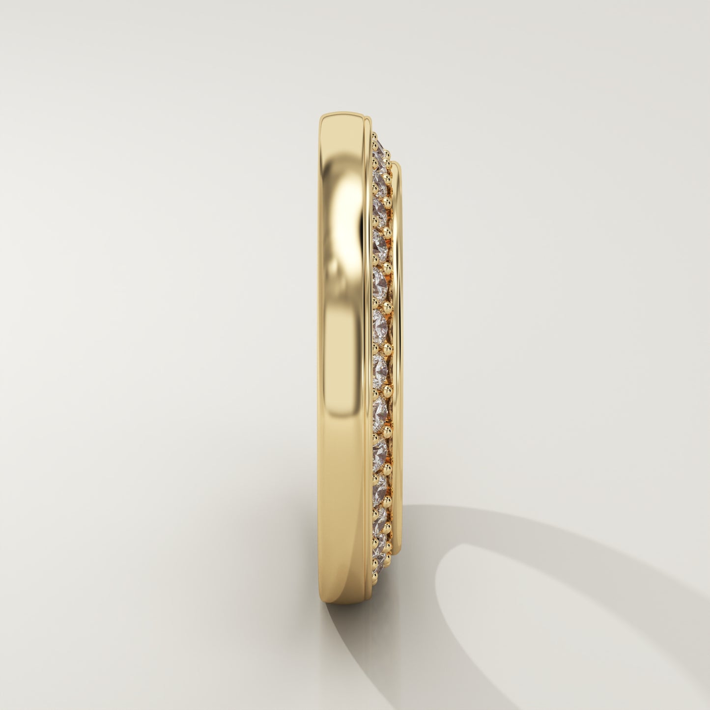 0.012 TCW Round Lab Grown Diamond Flush Setting Wedding Band (US Size 4 Ready To Ship)