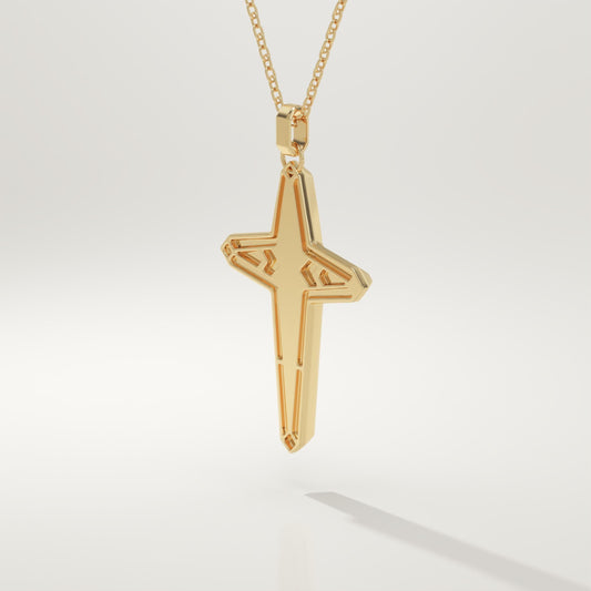 0.193 TCW Round Lab-Grown Diamond Cross Necklace