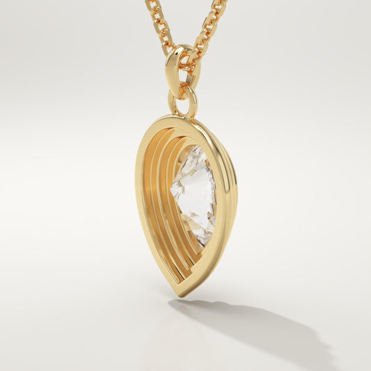 2 CT Pear Lab-Grown Diamond Solitaire & Bezel Necklace