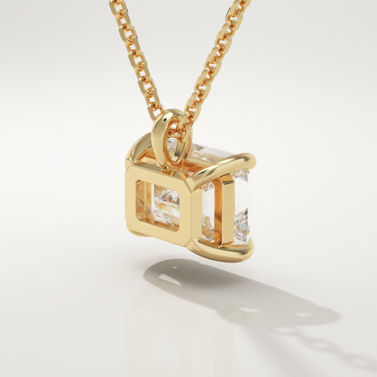 2 CT East West Emerald Lab-Grown Diamond Solitaire Necklace