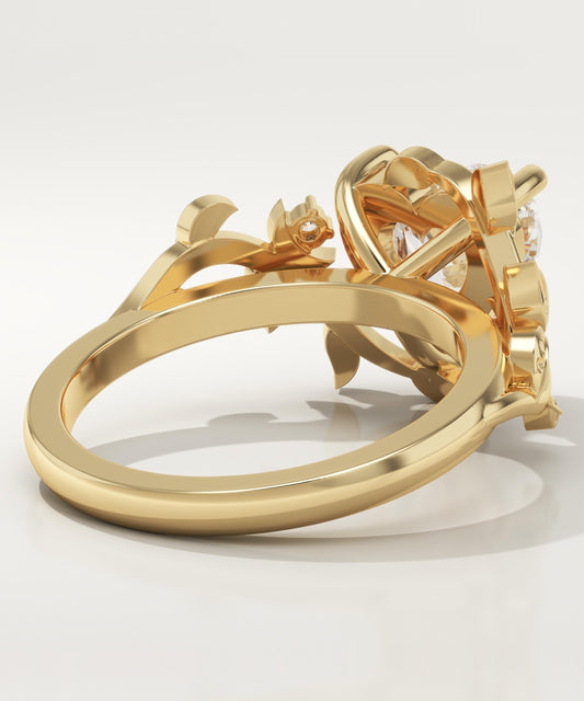 Heart Cut Nature Inspired Lab-Grown Diamond Engagement Ring