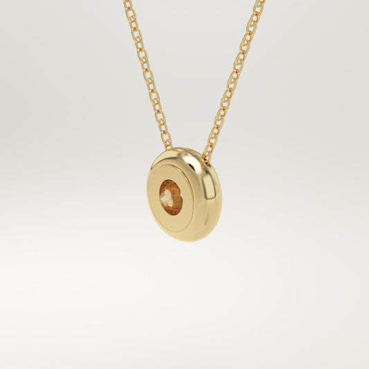 0.28 CT Round Lab-Grown Diamond Solitaire Bezel Necklace